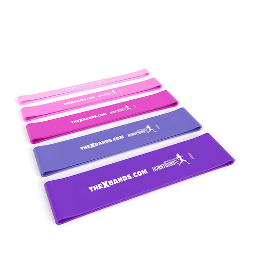 THE X BANDS Booty Bands Resistance Bands - Thick Resistance Bands - Booty Resistance Bands - Booty Band - Resistance Bands Beach Body - Booty Bands Thick - Pink Resistance Loop Exercise Bands Set Of 5